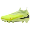 Image de Nike Jr Phantom 6 High Acad FG/MG Chaussure de Football, Hyper Crimson Black Limelight, 36 EU