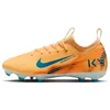 Image de Nike Jr Zoom Vapor 16 Acad Km FG/MG Chaussure de Marche, Melon Tint Neo Turq Igloo, 38 EU