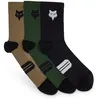 Image de Fox Racing Ranger Lot de 3 paires de chaussettes de VTT unisexes Noir/multicolore Taille L/XL 15,2 cm