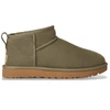Image de UGG pour femme. 1116109 Classic Ultra Mini Leather Booties vert (37), Cuir, Plat, Aucun, Casuel