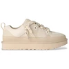 Image de UGG pour femme. 1168890 Lo Lowmel - Baskets en cuir - beige (36), Plat, 1 à 3 cm, Lacets, Casuel