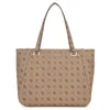 Image de GUESS sac shopper pour ordinateur portable Calebra Tote Bag Latte Logo marron clair