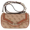 Image de GUESS sac à épaule bandoulière Dea Crossbody Flap Latte Logo marron clair