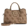 Image de GUESS sac à épaule bandoulière sac à main Janie Logo Girlfriend Satchel Latte Logo marron clair