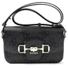 Image de GUESS sac à épaule bandoulière Janie Logo Convertible Xbody Flap Coal Logo gris foncé