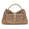 Image de GUESS sac à main sac à épaule bandoulière Jessa Girlfriend Satchel Latte Logo marron clair