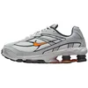 Image de Nike Shox Ride 2 Chaussures pour homme (Photon Dust/Light Smoke Grey/Medium Ash/Total Orange), Photon Dust/Gris fumé clair/Cendré moyen/Orange total, 8
