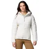 Image de Columbia Veste à capuche hybride Powder Pass 3 pour femme, veste matelassée à capuche, sel de mer/pierre foncée, taille L
