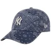 Image de New Era Casquette Washed Paisley YankeesEra Femme/Homme - MLB de Baseball en Coton Boucle Metal, avec Visiere Printemps-ete Printemps Ete Automne Hiver - Taille Unique Bleu Fonce
