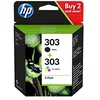 Image de HP Lot de 2 cartouches d'encre 303 noires pour Envy Photo 6220 6230 6232 6234 7120 7130 7164 7820 7822 7830 7855 7858 Envy Inspire 7220e 7221e 7224e 7224e 7222 55e 79 20e 7921e 7924e 7925e 7955e 7958e