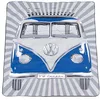 Image de BRISA VW Collection - Couverture de Pique-Nique, Couverture de Jour, jeté Douillet Volkswagen au Design du Combi T1 (Samba Stripes/Bleu/200x150cm)