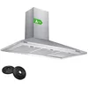 Image de CIARRA CBCS9201 Hotte Aspirante 90 cm - Filtres à Charbon INCLUS - Classe A++ - 370m³/h - Recyclage ou Evacuation - Cheminée Extensible - Inox