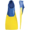 Image de FINIS Palmes longues et flottantes - Palmes de natation pour hommes, femmes et enfants - Palmes de natation pour améliorer l'alignement du corps - Adulte XS (Homme 1-3/Femme 2-4), Bleu/Jaune
