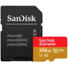 Image de SanDisk Extreme 256 GB microSDXC Memory Card + SD Adapter with A2 App Performance + Rescue Pro Deluxe, Up to 160 MB/s, Class 10, UHS-I, U3, V30, Red/Gold