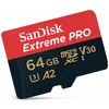 Image de SanDisk Extreme Pro 64 GB microSDXC Memory Card + SD Adapter with A2 App Performance + Rescue Pro Deluxe 170 MB/s Class 10, UHS-I, U3, V30