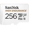 Image de SanDisk 256 Go High Endurance carte microSDXC pour les caméras IP et les caméras embarquées + adaptateur SD jusqu'à 20 000 heures de vidéo Full HD / 4K jusqu'à 100 Mo/s UHS-I Class 10 U3 V30