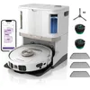 Image de Shark PowerDetect Aspirateur Robot Laveur avec Base autovideuse et nettoyante de 60 Jours   Navigation 3D LiDAR   Wi-FI/App   4 tampons Anti-microbiens, 2 Cartouches Anti-odeurs, 2 brosses   Blanc