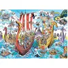 Image de Cobble Hill Puzzle de 1000 pièces   DoodleTown : Viking Voyage   Poster échantillon inclus