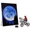 Image de Figurine de Collection E.T. Extraterrestre et Elliott avec Vélo et Mini Poster de Lune - 40e Anniversaire - Hauteur de la Figurine 12cm