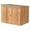 Image de Duramax TOP Pent Roof Skylight 8 x 6 (4.37 m²) Abri de jardin en métal, fabriqué en acier galvanisé, structure de toit renforcée, lucarne intégrée pour la lumière du soleil, Grain de bois
