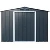 Image de Abri de jardin en métal 477 m2 - DURAMAX - Kit dancrage inclus - Gris anthracite