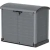 Image de Duramax StoreAway 1200L Plastic Garden Shed/ Arc Lid, Outdoor Storage Shed, Wheelie Bin Hideaways, Wheelie bin box, Durable Construction, Ideal for Bikes, BBQs & 2x 240L Bins, 145x85x125 cm, Grey