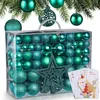 Image de Boules de Noël Vertes Décorations de Sapin Coffret de 128 pièces Inclus ètoile de Sapin-5 Cartes