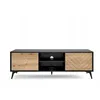 Image de Meuble TV 154x50x39 cm évoque chêne/Noir Diamant Meuble Hi-FI Luxueux sur Pied