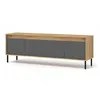 Image de BB Loisir Meuble TV 166x56x40 cm chêne Craft doré/Basalte NESLI Meuble Hi-FI Luxueux sur Pied