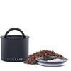 Image de Airscape Récipient à café en acier inoxydable   Récipient de stockage alimentaire   Couvercle hermétique breveté   Conservation de la fraîcheur des aliments grâce à l'excès d'air (petit, noir mat)