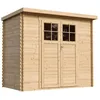 Image de TIMBELA M310F Abri de Jardin en Bois -Porte verrouillable de Haute qualité - Stockage extérieur l239xL144xH200cm/2.63 m2 - Petit abri à Outils, Local à vélos - Toit imperméable, fenêtres
