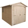 Image de Garage en Bois Naturel - Chalet en Pin/épicéa- H222x244x320 cm/ 6 m² - Construction de Panneaux- Rangement pour vélos, Remise à Outils- TIMBELA M105