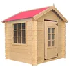 Image de TIMBELA M570R-1 Maison en Bois pour Enfants avec Toit Rouge   Maison de Jeux Extérieure 111x113xH121 cm / 0.9 m², Pavillon d'Été Jardin