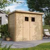 Image de TIMBELA M310+M310G Abri de Jardin en Bois avec Sol TRAITÉ - Stockage extérieur l239xL142xH200cm/2.63 m2 - Petit abri à Outils, Local à vélos - Toit imperméable, fenêtres