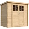 Image de TIMBELA M311F+M311G Abri de Jardin en Bois avec Sol TRAITÉ - Porte verrouillable de Haute qualité -Stockage extérieur l204xL142xH200cm/2.22m2 - Toit imperméable, fenêtres