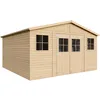 Image de Abri de Jardin en Bois Exterieur avec Plancher IMPRÉGNÉ - Chalet en Pin/épicéa- H246 x 418 x 420 cm/ 16 m²-Construction de Panneaux - Rangement pour vélos, Remise à Outils- TIMBELA M330+M330G