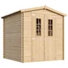 Image de Abri de Jardin en Bois avec Sol TRAITÉ - Stockage extérieur I216xL206xH218 cm/ 3.53 m2 Petit abri à Outils, Local à vélos - Toit imperméable, fenêtres TIMBELA M343C+M343G