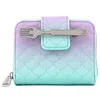 Image de Disney Little Mermaid Ombre Scales Zip Around Wallet with Fork Clasp Accessory, 5 x 4 inches