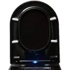 Image de BERNSTEIN Abattant WC LED Lunette toilettes fermeture amortie, Couvercle ovale dégagement rapide Noir 46x36x5cm, Capteur accoustique, Résistant choc & rayure, Universel, Plastique Antibactérie, U2004