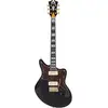Image de D'Angelico Deluxe Bedford Solid Black guitare électrique avec étui