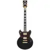 Image de D'Angelico Deluxe Brighton Solid Black guitare électrique avec étui