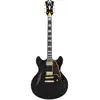 Image de D'Angelico Excel DC Stopbar Solid Black guitare hollow body avec étui