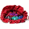 Image de Metallic Dice Games FanRoll Dragon StormTM Sac à dés en velours avec compartiments : écailles de dragon rouge