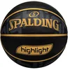 Image de Spalding Highlight Ballon de Basketball en Caoutchouc Noir/doré Taille 7 (74,9 cm)