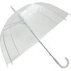 Image de SMATI Parapluie Transparent, pour Femme, Parapluie Cloche, Automatique, pour Mariage, Poignée Blanche