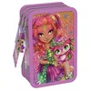 Image de Trousse 3 Compartiments Hazelia Nebulous Stars Avec Accessoires Coloriage et Dessin Crayons, Feutres, Règle, Ciseau - Enfants à partir de 8 Ans - Cadeau Papeterie Pratique, Créatif Fille