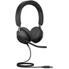 Image de Jabra Evolve2 40 Casque PC Stereo Écouteurs Certifié UC à Réduction du Bruit avec Technologie d'Appel à 3 Microphones - Câble USB-A - Noir