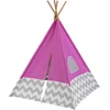 Image de KidKraft Tipi Enfant Rose en Bois et Toile, Tente pour Enfants, Tente de jeu intérieure et extérieure, Jouet enfant dès 3 Ans, 00227