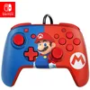 Image de Pdp Gaming Faceoff deluxe+ Filaire Switch Pro Manette - Licence Officiel By Nintendo - Customizable Gamepad Buttons, Sticks, Triggers, And Paddles - Ergonomic Manettes - Rouge/Bleu Mario design