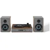 Image de Crosley CR7020A-GY Aria Tourne-Disque Bluetooth à 3 Vitesses et système d'étagère Radio FM avec Haut-parleurs stéréo Assortis, Gris